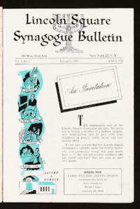 Lincoln Square Synagogue Bulletin Vol. 1 No. 3