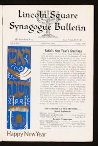 Lincoln Square Synagogue Bulletin Vol. 2 No. 1