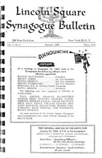 Lincoln Square Synagogue Bulletin Vol. 2 No. 5