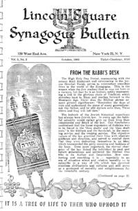 Lincoln Square Synagogue Bulletin Vol. 3 No. 2