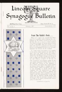 Lincoln Square Synagogue Bulletin Vol. 3 No. 5
