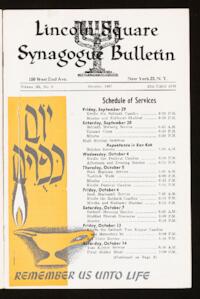 Lincoln Square Synagogue Bulletin Vol. III No. 10