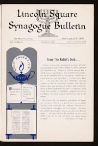 Lincoln Square Synagogue Bulletin Vol. III No. 11