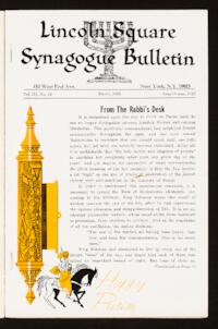 Lincoln Square Synagogue Bulletin Vol. III No. 14