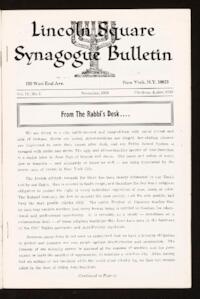 Lincoln Square Synagogue Bulletin Vol. IV No. 2