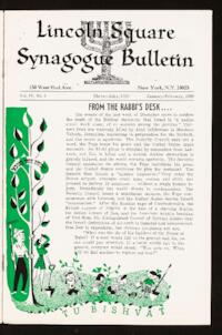 Lincoln Square Synagogue Bulletin Vol. IV No. 4