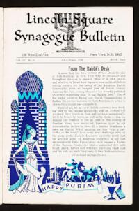 Lincoln Square Synagogue Bulletin Vol. IV No. 5