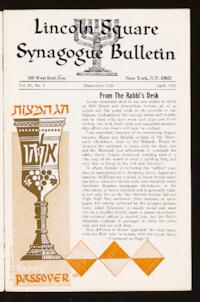Lincoln Square Synagogue Bulletin Vol. IV No. 6