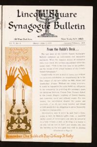 Lincoln Square Synagogue Bulletin Vol. V No. 4