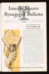 Lincoln Square Synagogue Bulletin Vol. 8 No. 3