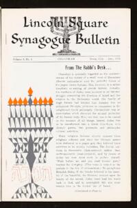 Lincoln Square Synagogue Bulletin Vol. 8 No. 4