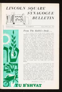 Lincoln Square Synagogue Bulletin Vol. 8 No. 5