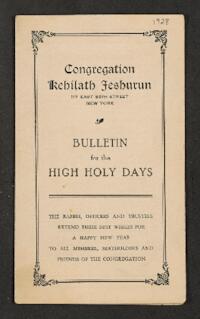 Kehilath Jeshurun Bulletin
