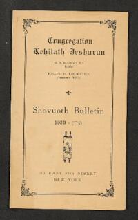 Kehilath Jeshurun Bulletin
