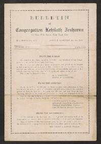 Kehilath Jeshurun Bulletin