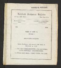 Kehilath Jeshurun Bulletin