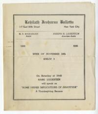 Kehilath Jeshurun Bulletin