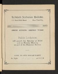 Kehilath Jeshurun Bulletin