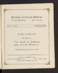 Kehilath Jeshurun Bulletin
