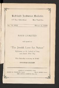 Kehilath Jeshurun Bulletin