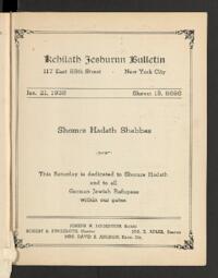 Kehilath Jeshurun Bulletin
