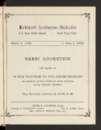 Kehilath Jeshurun Bulletin