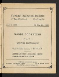 Kehilath Jeshurun Bulletin