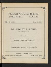 Kehilath Jeshurun Bulletin