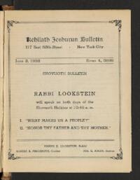 Kehilath Jeshurun Bulletin