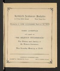 Kehilath Jeshurun Bulletin