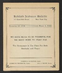 Kehilath Jeshurun Bulletin