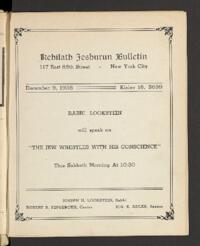Kehilath Jeshurun Bulletin