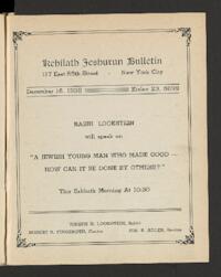 Kehilath Jeshurun Bulletin