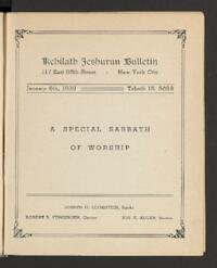 Kehilath Jeshurun Bulletin