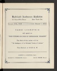 Kehilath Jeshurun Bulletin