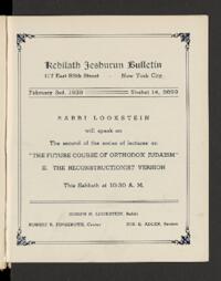 Kehilath Jeshurun Bulletin
