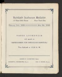 Kehilath Jeshurun Bulletin