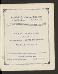 Kehilath Jeshurun Bulletin
