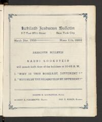 Kehilath Jeshurun Bulletin