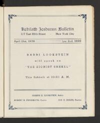 Kehilath Jeshurun Bulletin