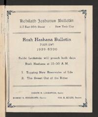 Kehilath Jeshurun Bulletin