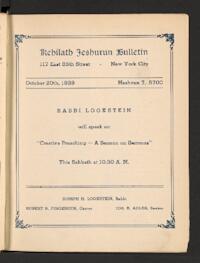 Kehilath Jeshurun Bulletin