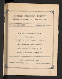 Kehilath Jeshurun Bulletin
