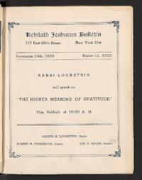 Kehilath Jeshurun Bulletin
