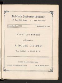 Kehilath Jeshurun Bulletin