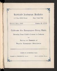 Kehilath Jeshurun Bulletin