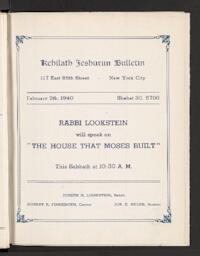 Kehilath Jeshurun Bulletin