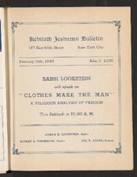 Kehilath Jeshurun Bulletin