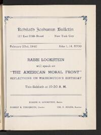 Kehilath Jeshurun Bulletin