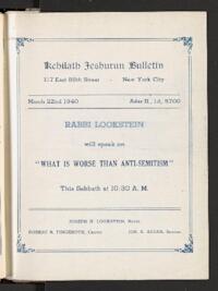 Kehilath Jeshurun Bulletin